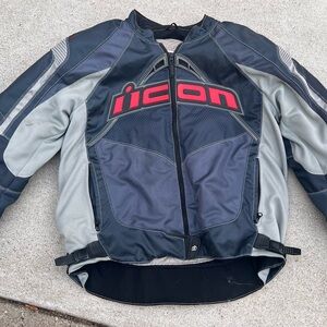 ICON Black and Gray Performance Jacket with Sporty Design